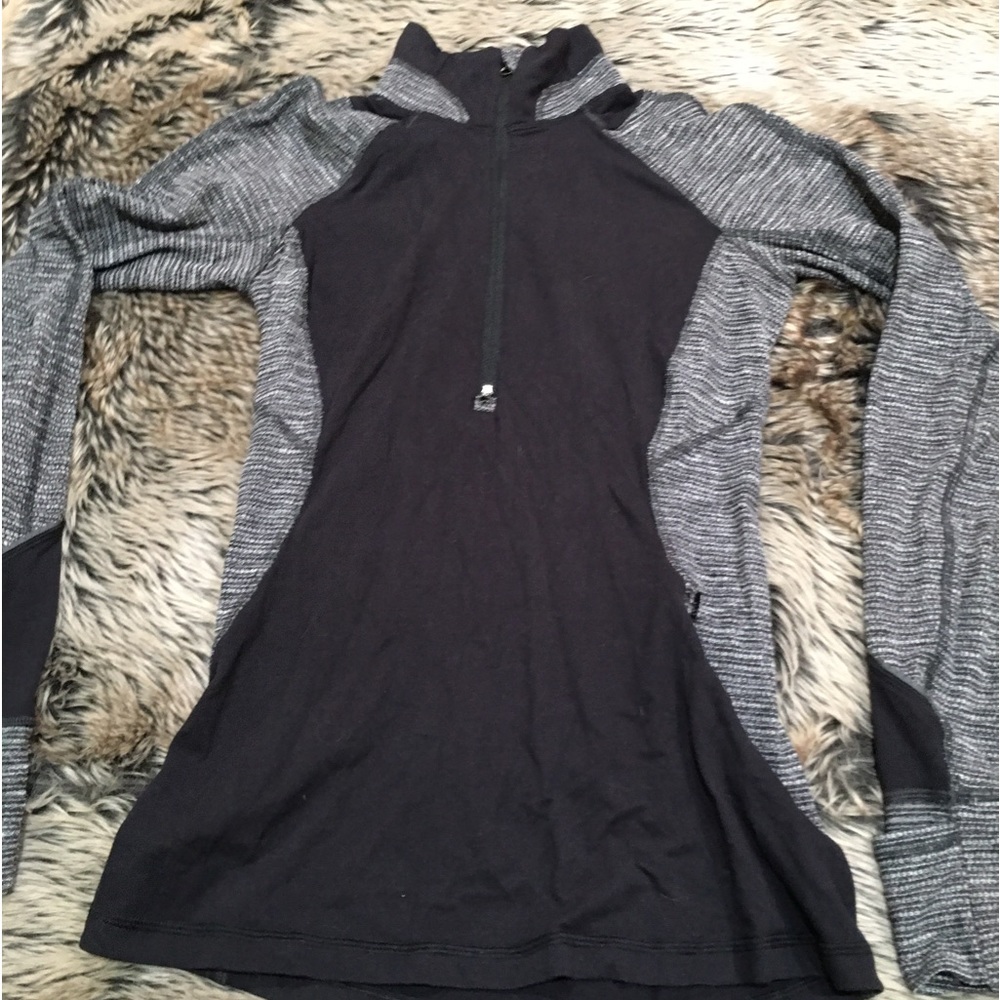 Lululemon Race Your Pace 1/2 Zip Black / Coco Pique Black - Size 4